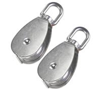 DECHOUS 2pcs Heavy Duty Stainless Steel Fixed Pulley with U-groove Design, Strong Reusable Lifting Rope Pulley Suitable for Industrial Material Handling and Rope Hoist Applications