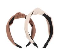 DECHOUS 2pcs High Crown Headband Solid Knot Design Headband for Women Wide Padded Hairband Tie for Daily Wear and Sports Activities