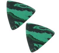 DECHOUS 2pcs Large Triangle Green Emerald Guitar Picks Portable Bass Practice Tools Useful Fingertip Guards for Acoustic and Electric Guitar Accessories