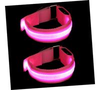 DECHOUS 2Pcs LED Running Bracelets Glowing Wristbands for Night Sports Safety Rechargeable High Visibility Arm Bands for Running Cycling Walking and Outdoor Activities