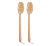 DECHOUS 2pcs Long Handle Pet Bath Brush for Cat Dog Pig Bristle Soft Hair for Pet Massage Bathing at Home Grooming Salon