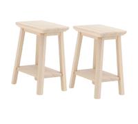 DECHOUS 2pcs Mini Furniture Model House Miniature Small Stool from ‘s Mini Stool Decor Furniture Models Ornament Wooden Beige