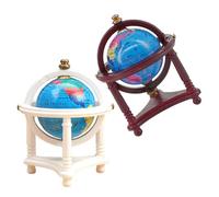 DECHOUS 2pcs Miniature Globe Model for Dollhouse Educational Earth Globe Accessories White Realistic Study Decoration for Miniature Furniture Display
