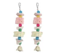 DECHOUS 2Pcs Parrot Chew Set with Cuttlefish Bone and Sichuan Pepper Wood, Bird Teeth Grinding Plaything for Beak Care, Hanging Entertainment for Pet Birds and Parrots Random Random Color