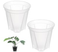 DECHOUS 2pcs Plastic Nursery Pots with Drainage Holes for Cactus and Small Flowers, Root Control Containers Suitable for Office and Hotel Use