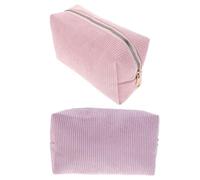 DECHOUS 2pcs Portable Makeup Bag for Women Travel Cosmetic Organizer with Zipper Handheld Toiletry Pouch Minimalist Style Storage for Cosmetics and Essentials