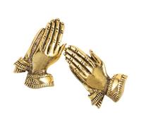 DECHOUS 2pcs Praying Hands Brooch Pins in Golden Alloy for Business Suit and Church Use, Handmade Elegant Religious Jewelry Accessory with Multipurpose Stylish Design