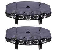 DECHOUS 2Pcs Rechargeable LED Clip Headlamp Black Plastic with Multiple Modes for Camping and Cycling