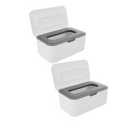 DECHOUS 2pcs Refillable Wipe Holders with Lid Sealed Dustproof Wipes Dispenser Boxes for Bathroom and Travel Grey Sturdy Containers Storage Case
