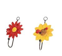 DECHOUS 2pcs Resin Flower Hook for Home Wall Hanging, Lightweight Wall Hanger with Unique Flower Shape, for Gazebo and Seasons Use Random Color