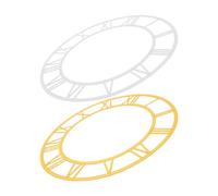 DECHOUS 2pcs round Acrylic Mirror Clock Face Stickers with Classic Roman Numerals, Wear Resistant and Lightweight, for DIY Resin Crafts and Home Clock Making Supplies