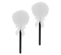DECHOUS 2pcs Setting Puff Cosmetic Makeup Puff Plush Lollipop Shape Ultrasoft Long Hair Even Application Elegant Fairy Wand Design for Women after A Or Shower