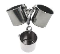 DECHOUS 2Pcs Stainless Steel Parrot Feeding Bowl with Clip for Cage Perch Pet Food and Water Bowls for Small Birds Easy to Clean and Fix Suitable for Parrots and Budgies
