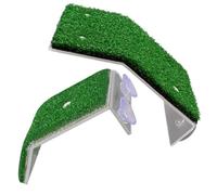 DECHOUS 2Pcs Turtle Basking Platform Reptile Climbing Ramp with Simulated Lawn Design for Aquarium Tortoise Floating Dock Multi-functional PP Material Sunbathing and Exercise Playground