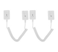 DECHOUS 2pcs Universal Remote Control Anti-lost Rope with White Plastic Square Holder, Retractable Security Cable Leash for Tv Remote, Easy Self-adhesive Installation for Home Use