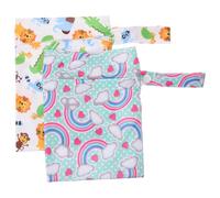 DECHOUS 2Pcs Waterproof Reusable Diaper Storage Bags, Wet Dry Nappy Bag in Polyester, Lightweight Baby Nursery Pouch for Picnic and Camping, Assorted Colour