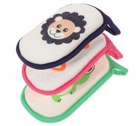 DECHOUS 3 Pcs Cartoon Newborn Shower Scrubber Bath Sponge with Cotton Material and Easy to Clean Design for Daily Deep Cleansing and Bathing the Random Color