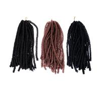 DECHOUS 3 Pcs Hollow Braided Afro Wigs Mixed Colors 1B/4#/27# Lightweight Long Crochet Braids Universal Party Headwear for Women