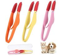 DECHOUS 3 Pcs Pet Tear Marks Brush Comfortable Dog Eye Cleaner Comb for Tear Stains Safe Convenient Grooming Supplies for Dogs Cats Rabbits and Pets
