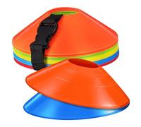 DECHOUS 30 Pcs Soccer Cones with Carry Bag Vibrant Colored Pe Training Discs for Football Basketball Agility Drills Sturdy Markers for Indoor Outdoor Practice and Skill Development
