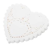 DECHOUS 300pcs Paper Doilies Heart Paper Dessert Doilies 4inch Simple Classic Elegant Style Wide Uses for Birthday Wedding Cakes Breads