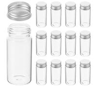 DECHOUS 30ml Glass Test Tubes with Leakproof Aluminum Lids, 30pcs Mini Sample Vials for Medicine, Herbs, Cosmetic Powders Storage and Travel Use