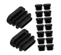 DECHOUS 30pcs Plastic Oval Table Leg Covers and Chair Caps Black Furniture Feet Protectors Non-slip Chair Sliders for Tile Floors Sturdy Table and Leg Foot Covers for Indoor and Patio Use
