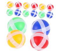 DECHOUS 32pcs Hook and Loop Sticky Balls Replacement for Dart Board Game Accessories Soft Flexible Plastic Balls in Yellow Red Green Blue Safe Outdoor Sports for Party and Indoor Family