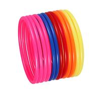 DECHOUS 32pcs Multicolor Plastic Toss Rings Target Throw Games for Adults Outdoor Lawn Party Fun Enhancing Hand Eye Coordination and Sensory Skills Random Color