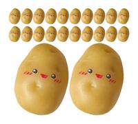 DECHOUS 36pcs Mini Artificial Potatoes with Cute Expressions, Realistic Fake Potato Models for Kitchen Decor, Farm Display, Party Props, Lifelike Faux Vegetables for Home and Photography