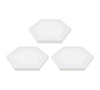 DECHOUS 3Pcs 40Cm Hexagon Oil Painting Canvas Panels with Frames Blank Stretched Canvas Boards for Painting and Craft White Wraps for Artists and Students