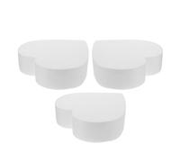 DECHOUS 3Pcs 8-Inch Heart Shape Foam Cake Dummies White Crafting Display Base for Wedding, Birthday, Shower Cake Decorating Practice and Art Projects