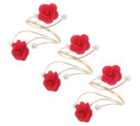 DECHOUS 3pcs Adjustable Open Arm for Women Metal Floral Upper Arm Bracelets in Gold and Red Comfortable Fit Statement Jewelry for Summer Outfits and Daily Wear