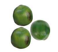 DECHOUS 3pcs Artificial Coconut Faux Fruits Realistic Tropical Decor for Hawaiian Luau Parties Easy Storage Photography Props for Wedding and Party Decorations