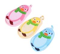 DECHOUS 3pcs Bath Sponges Cute Soft Shower Balls for Newborns Gentle Exfoliating Safe Material Ergonomic Hold Portable Bathroom Supply