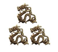 DECHOUS 3pcs Brass Dragon Shaped Pendant Keychain Set with Fine Craftsmanship and Vivid Details, Vintage DIY Key Ring Ornament for Bag Embellishments and Keychain Pendants