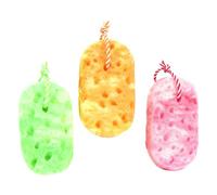 DECHOUS 3pcs Camouflage Body Shower Sponges Set - Extra Soft Foaming Bath Sponges for Deep Cleansing and Exfoliating, Hanging Honeycomb Shower Loofahs for Daily Body Wash in Green, Red,