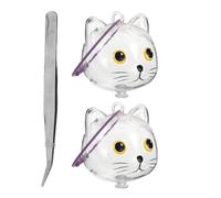 DECHOUS 3pcs Cat Hair Storage Box Cute Puppy Capsule Keepsake Bottle Yellow Eyes Hair Keepsake for Pet Lovers for Collecting as Souvenir