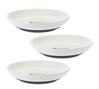 DECHOUS 3pcs Ceramic Shallow Cat Bowls with Non-slip Silicone Base for Small Cats, Beige Colour, Promotes Healthy Feeding Habits and Comfortable Eating, for Everyday Use