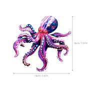 DECHOUS 3pcs Colorful Metal Octopus Wall Art Decor Set - Purple, Blue, Green Nautical Themed Outdoor and Indoor Hanging Sculptures for Garden, Patio, Bathroom, Living Room