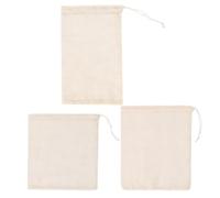 DECHOUS 3pcs Cotton Mesh Shopping Bags with Drawstring, Reusable Fruit and Vegetable Storage Pouches, Easy to Carry, Practical and Chic Design for Hanging and Grocery Shopping