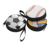 DECHOUS 3pcs Creative Ball Modeling Coin Purse Made of Tinplate and Polyester, Compact Lightweight Change Bag with Zipper for Daily Life Use, Small Money Bag with Cartoon Pattern