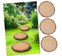 DECHOUS 3pcs Garden Paver Wood Stepping Stones for Outdoor Walkway Durable Decorative Slabs for Garden Path Edging and Lawn Decor