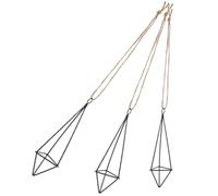 DECHOUS 3pcs Geometric Iron Hanging Planters with Hemp Rope Lightweight Air Plant Holders Modern Style Air Plant Display Rack for Art and Crafts Decoration
