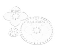 DECHOUS 3pcs Keychain Patterns Templates Leather Keychain Pattern Template Acrylic Classic Easy to Use Easy to Clean White Large Circle Small Circle Flower Stencils for DIY Craft