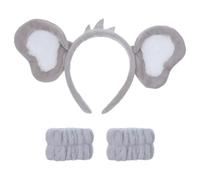 DECHOUS 3pcs Koala Ears Headband Set - Plush Cartoon Animal Hair Accessories for Jungle Party, Halloween, Cosplay ’ Costume Supplies in Gray