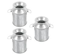 DECHOUS 3pcs Mini Metal Buckets Silver Decorative Flowerpots for Mini Dried Flowers for Tiny House Garden Ornaments