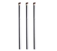 DECHOUS 3pcs Nail Art Brushes Set Nylon Manicure Dyeing Brushes Compact Silver Tools for DIY Nail Beauty and Professional Art Kit