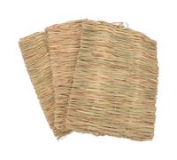 DECHOUS 3pcs Rabbit Grass Straw Mat for Small Animals and Guinea Pig Bedding, Lightweight Synthetic Material Woven Mat, Odorless and Suitable for Placing inside A Cage Or at The Bottom
