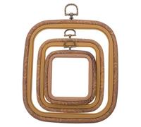 DECHOUS 3Pcs Square Embroidery Hoops Imitation Wood Plastic Frames for Cross Stitch DIY Needlework with 7X7.5Cm, 9.5X11Cm, 14.5X16.5Cm Sizes - Embroidery Supplies for Craft and Home